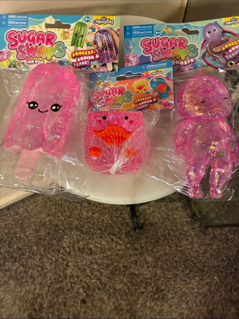 Sugar Swaps Pink Clear Squishy Toy Bundle